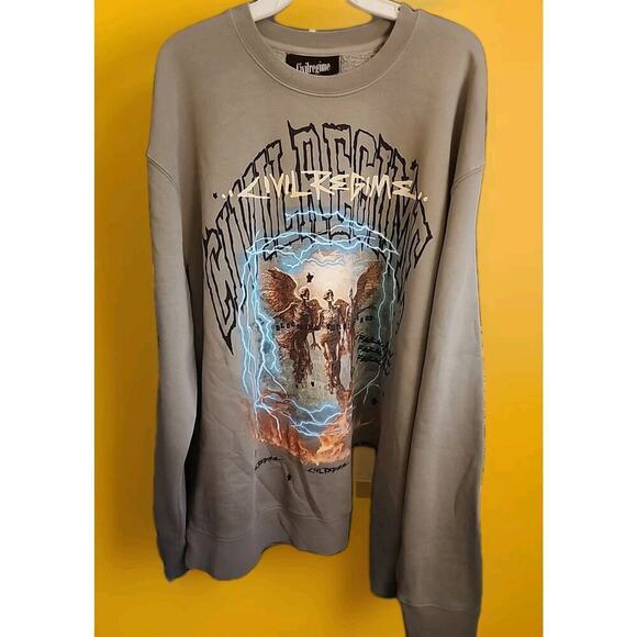 Civil Regime Sweatshirt Lightning Burns Crew Sweater Rebel Youth 2XL New CR3 - Picture 4 of 8
